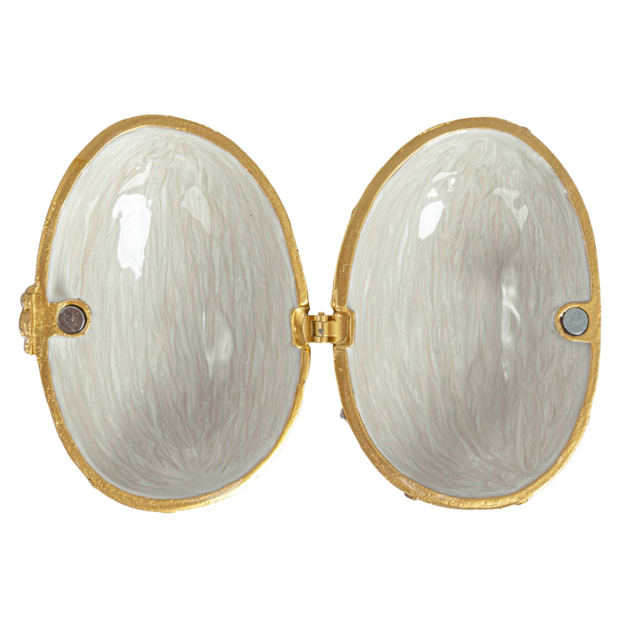 Hello Honey® 3.5" Amber Jeweled Egg Trinket Box